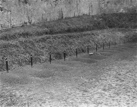 View of the cemetery at the Hadamar Institute showing thirteen graves of children murdered at the euthanasia facility
